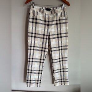Sanctuary Cream Plaid Pants with Black Windowpane